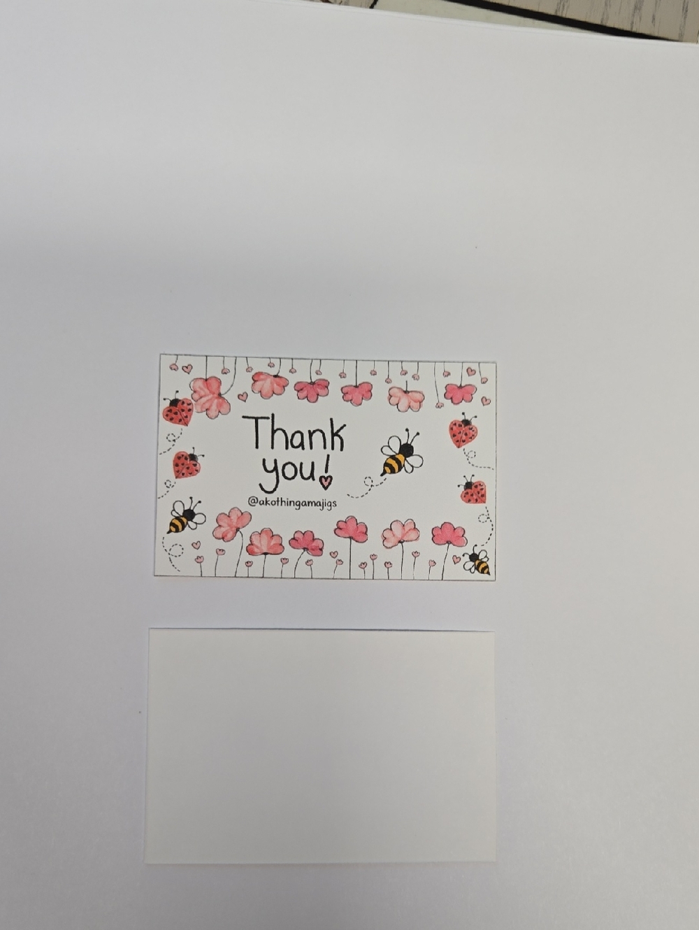 @akothingamajigs Thank You Florals & Bugs 50 Count Business Cards - Picture 3 of 5